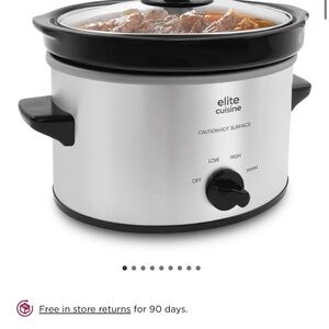 Elite Cuisine Stainless Steel Mini Slow Cooker - Silver & Black